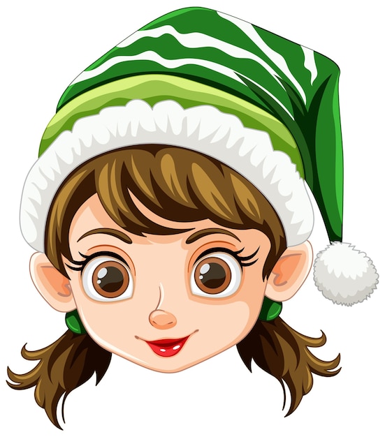 Free vector festive elf girl vector illustration