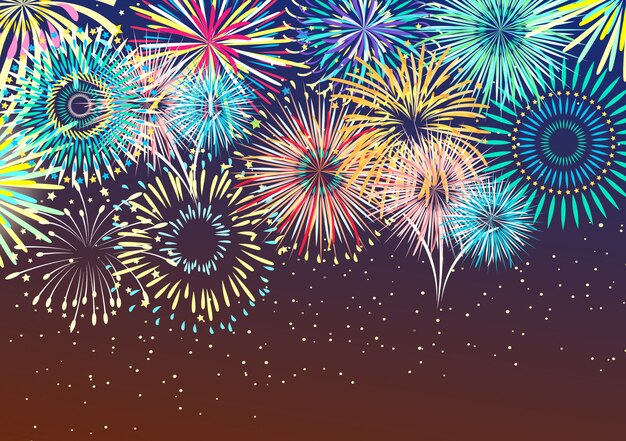 Festive Firework Abstract Background