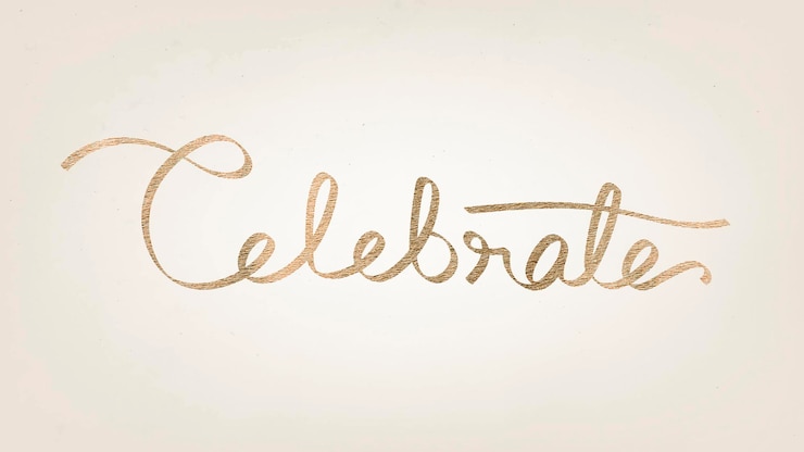Free Vector festive golden celebrate typography vector