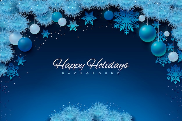 Free vector festive happy holidays lettering background