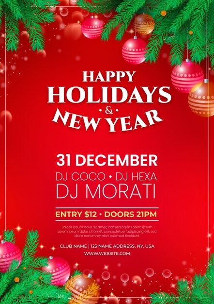 Festive happy holidays print template