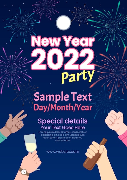 Festive new year 2022 print template