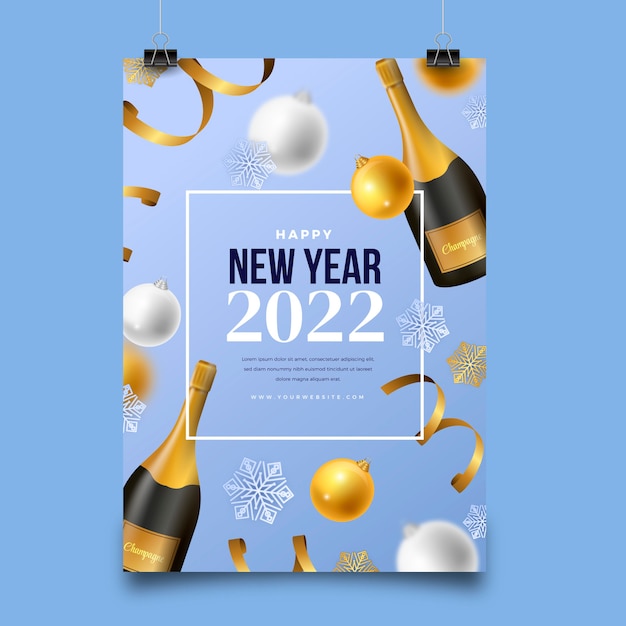 Festive new year 2022 print template