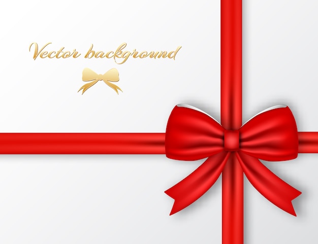 Festive Present with red ribbon background