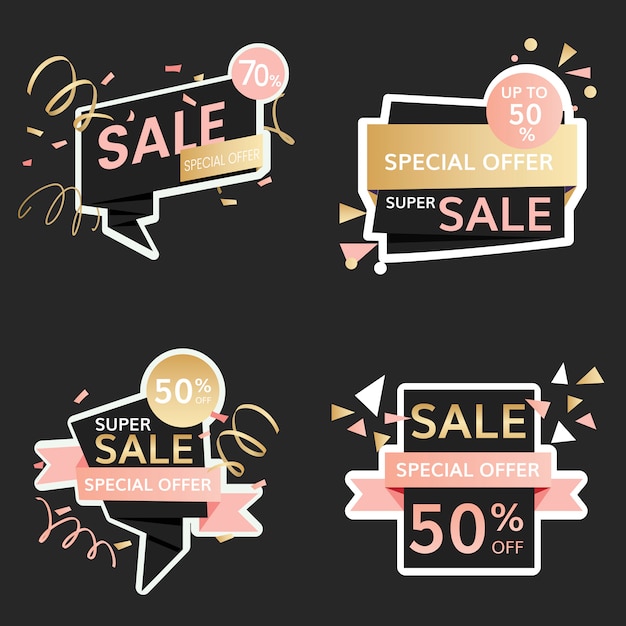 Free vector festive sale signs