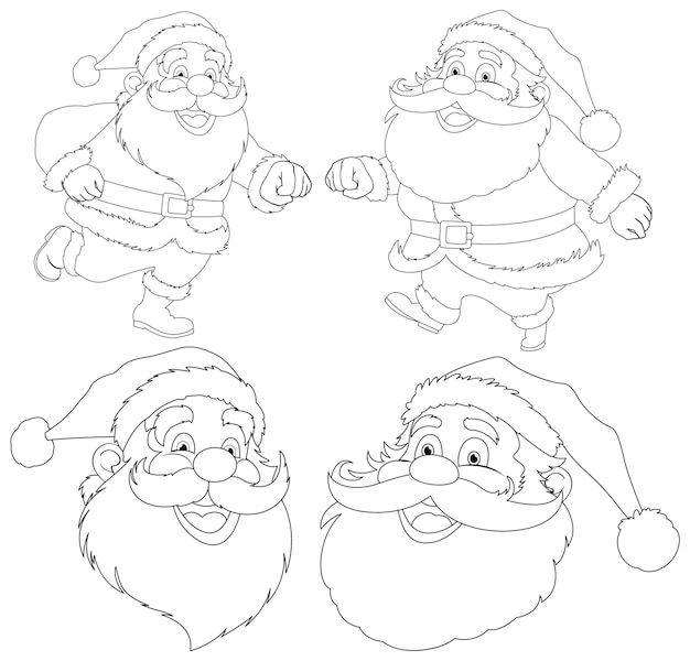 Festive santa claus vector illustrations