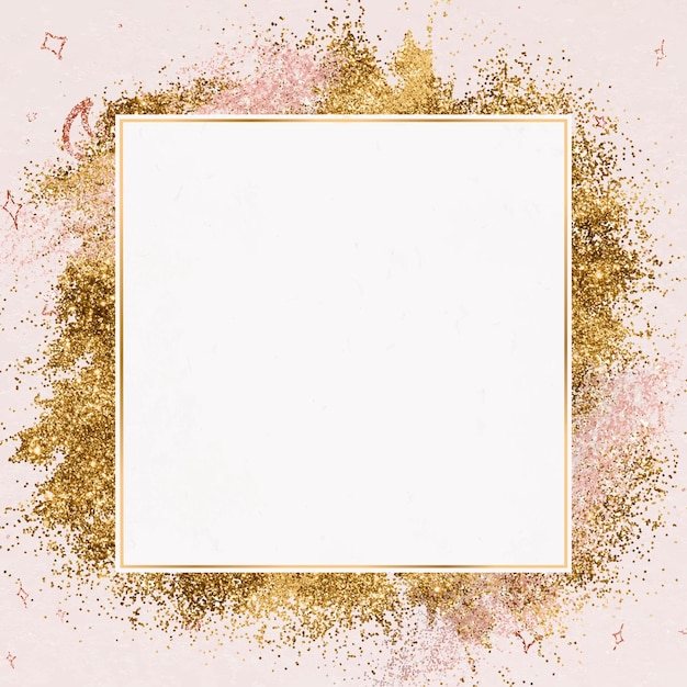 Free vector festive shimmery  frame gold star pattern