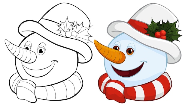 Festive snowmen friends vector illustration