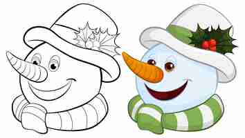 Free vector festive snowmen wearing holiday hats