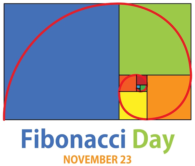 Vettore gratuito design del poster del giorno di fibonacci