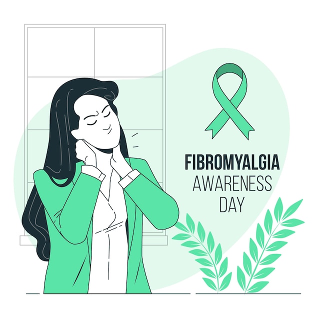 Illustrazione di concetto di giornata di consapevolezza della fibromialgia