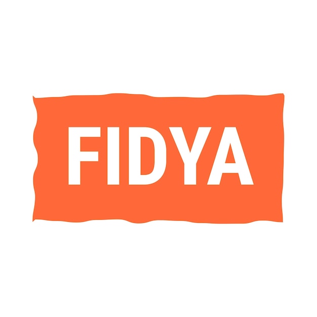 Free vector fidya orange vector callout banner with information on donations and seclusion during ramadan