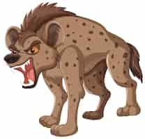 Free vector fierce cartoon hyena on the prowl