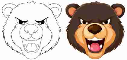 Free vector fierce and friendly bear illustrations