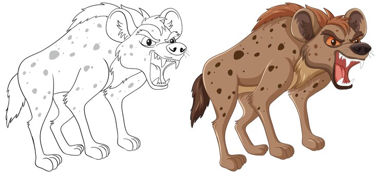 Free Vector fierce hyenas in vector art