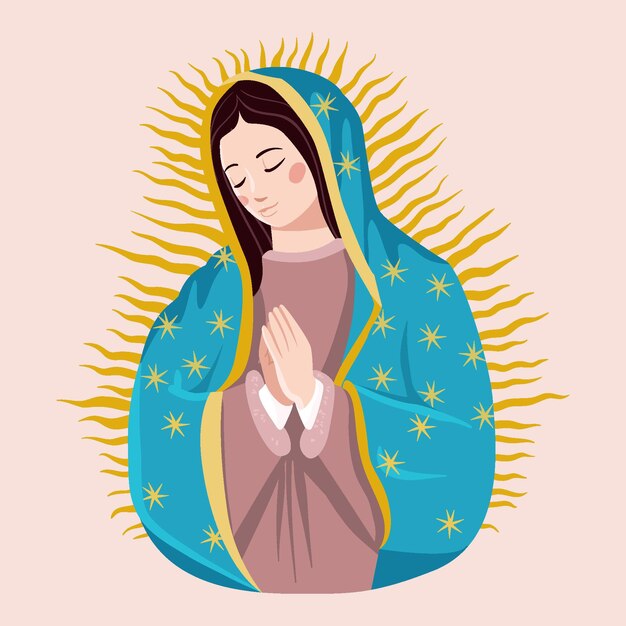 Fiesta de la virgen flat design background