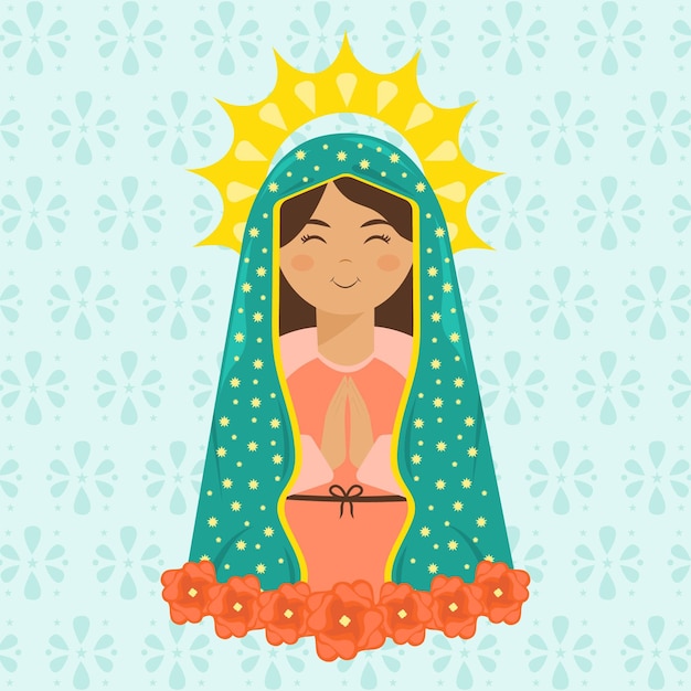 Fiesta de la virgen flat design