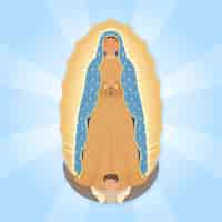 Free vector fiesta de la virgen hand drawn