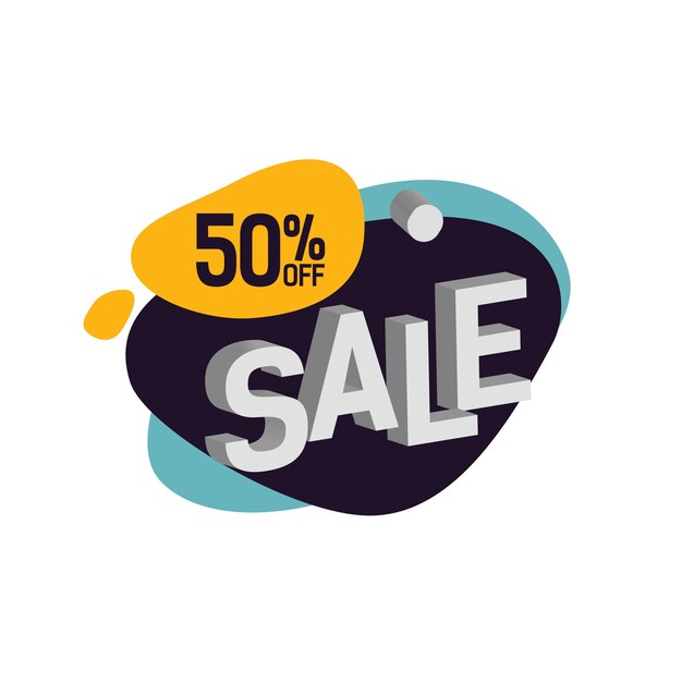 Fifty Percent Off Sale Lettering on Blot