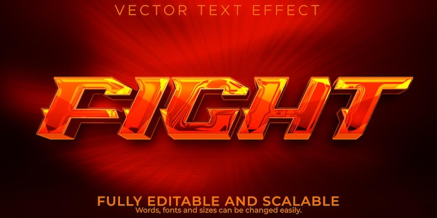 Fight gaming text effect, editable brawl and boxing text style