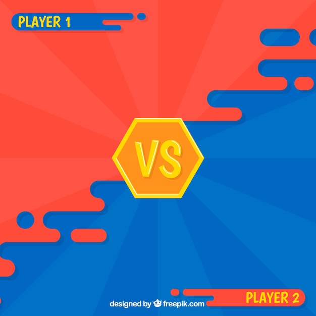 Free vector fight video game background with two players