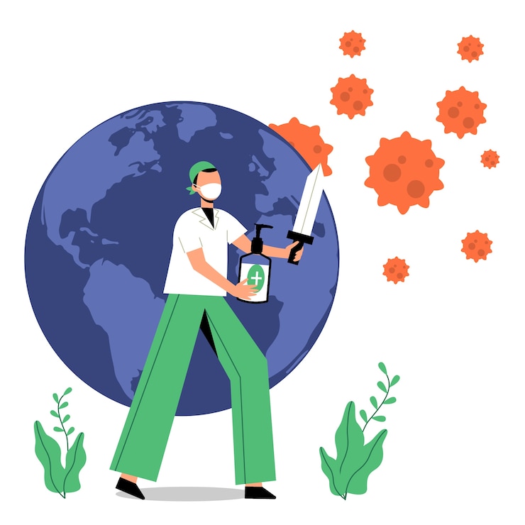 Free Vector fight the virus concept