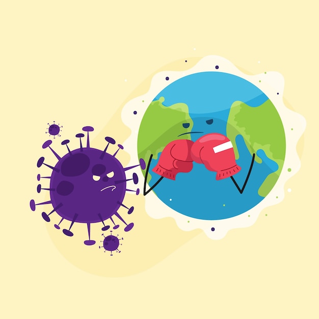 Free vector fight the virus concept