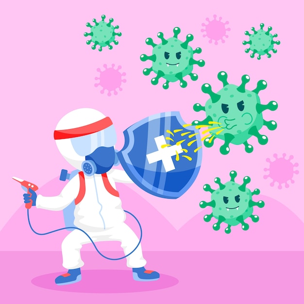 Free vector fight the virus concept