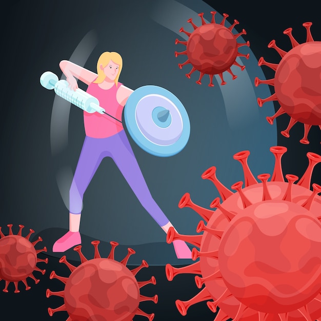 Free vector fight the virus concept