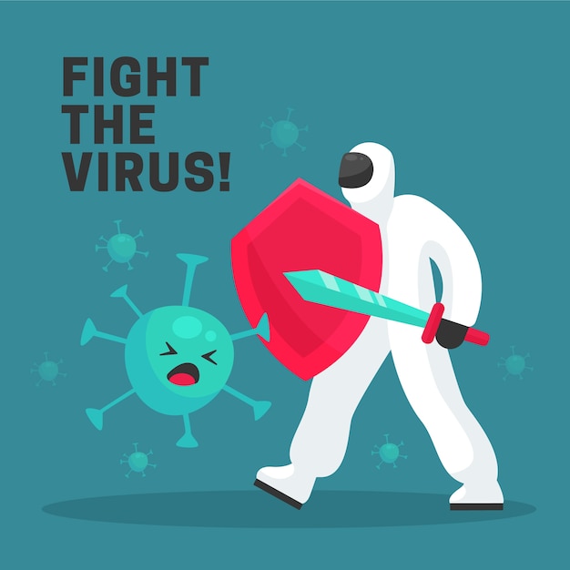 Fight the virus concept