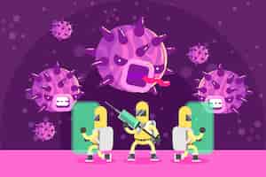 Free vector fight the virus concept