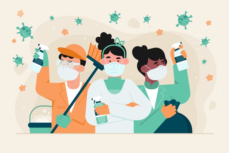 Free Vector fight the virus concept