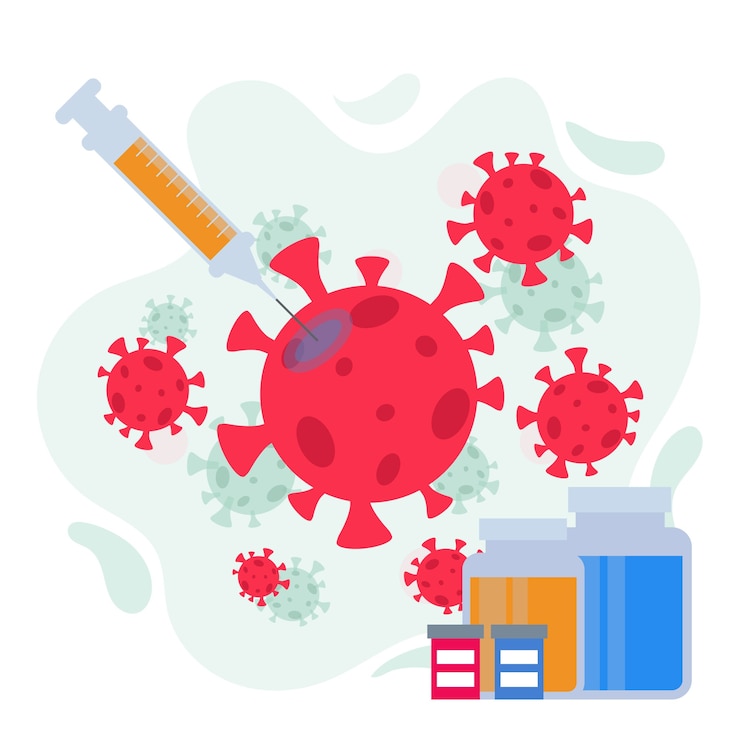 Free Vector fight the virus cure concept