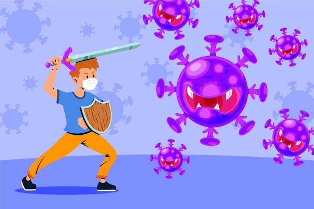 Free vector fight the virus illustration concept