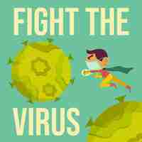 Vettore gratuito combatti il concetto di illustrazione del virus