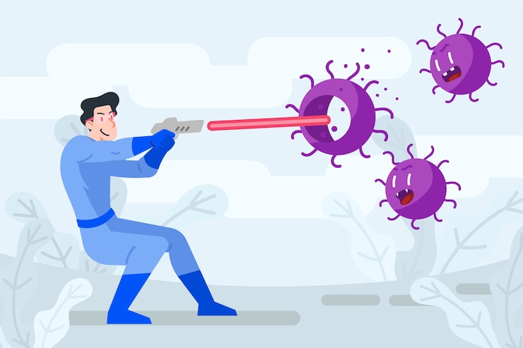 Free Vector fight the virus illustration concept