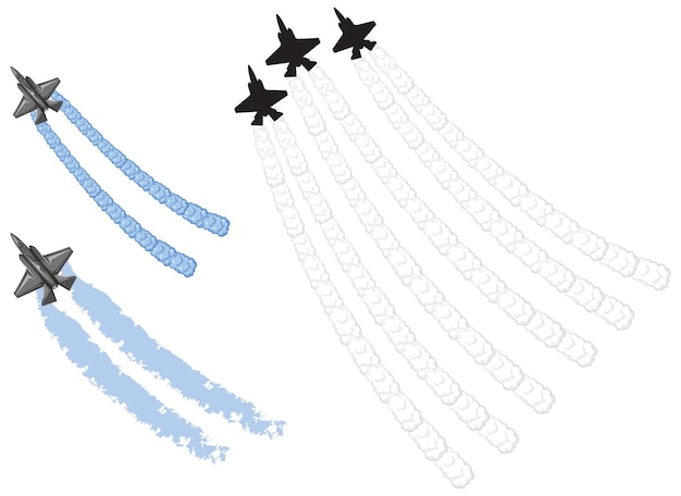 Бесплатное векторное изображение Истребитель с дымом