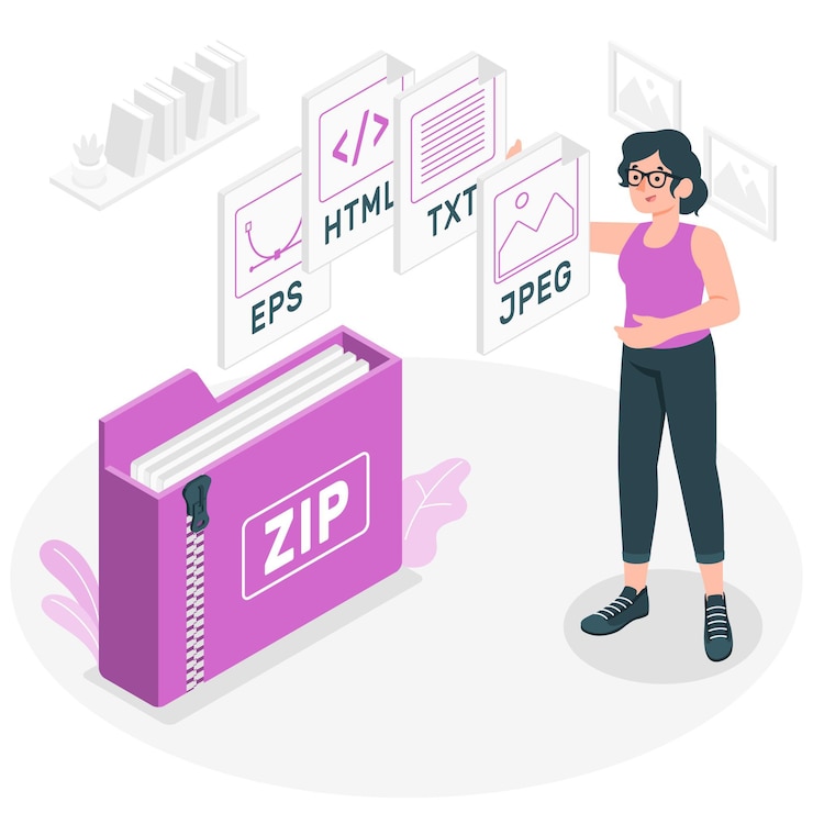 Free Vector file bundle concept illustration