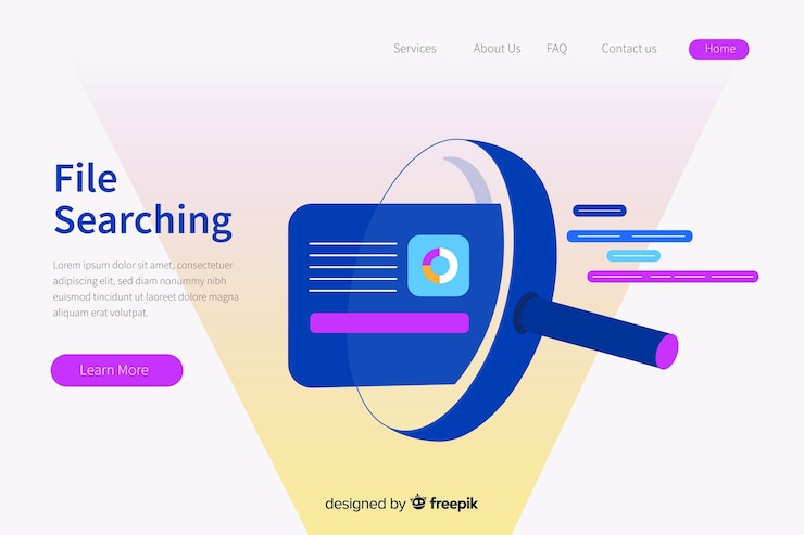 Free Vector file searching concept illustration