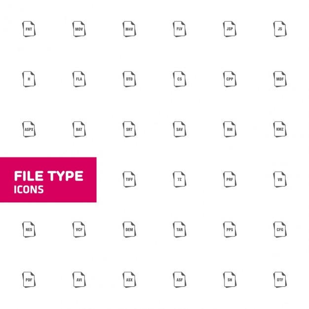 Free vector file type icons