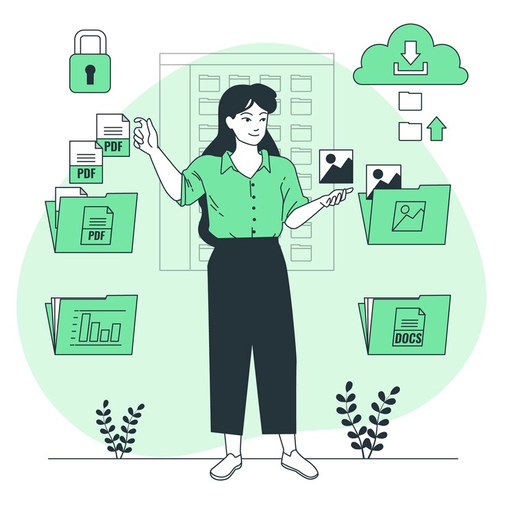 Free Vector files management concept illustration