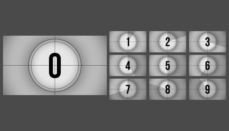 Free Vector film number countdown timer slides