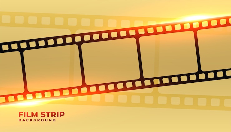 Free Vector film strip background with light effect vector illustration