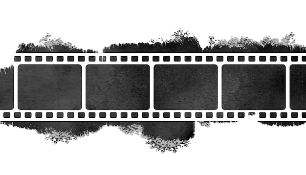 Film strip reel watercolor grunge background