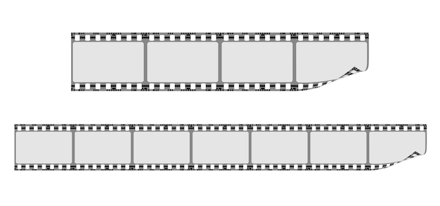 Free vector film tape strips isolated cinema concept realistic vector