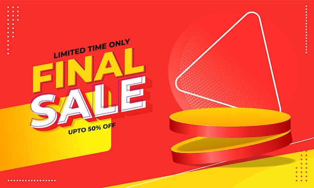 Free vector final sale and discount promotion banner template vector illustration
