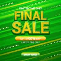 Free vector final sale green banner with offer details