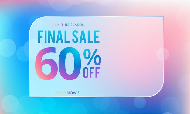 Final sale poster design with 60% discount offer on orange background