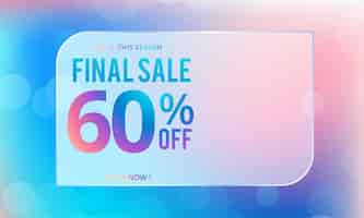 Free vector final sale poster design with 60% discount offer on orange background