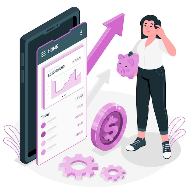 Free vector finance app concept illustration